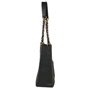 Chanel Bag Skin Coco Mark Chain Caviar Tote Black Matelasse PST